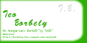teo borbely business card